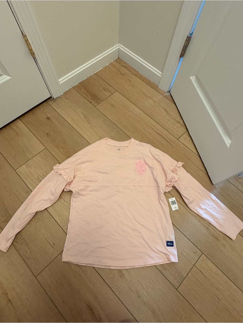 Disney Light Pink Long Sleeve Ruffle Tee